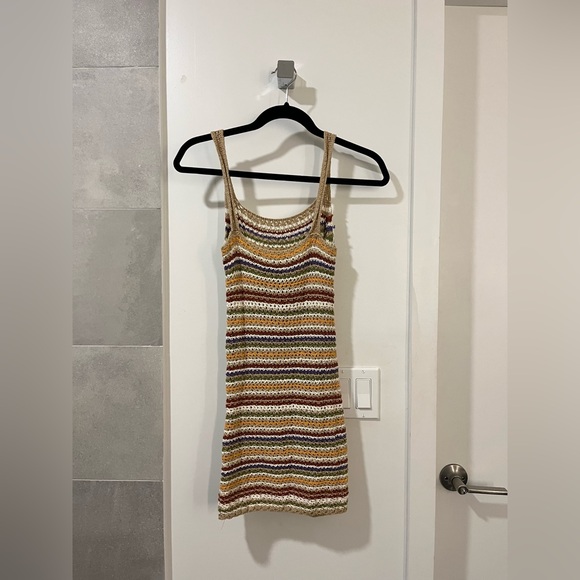 Pull&Bear Crochet Mini Dress Multi Color Size XS - Picture 5 of 6